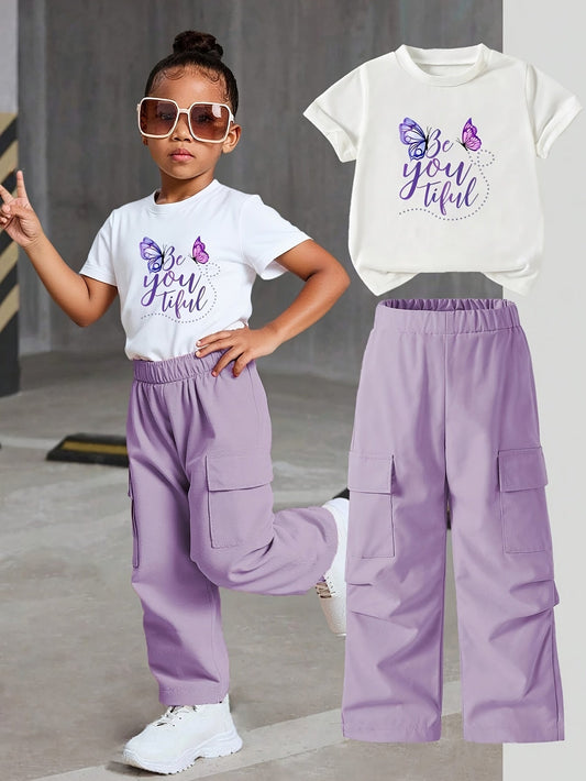 Girls' Butterfly T-Shirt - Short Sleeve Fall – main product image