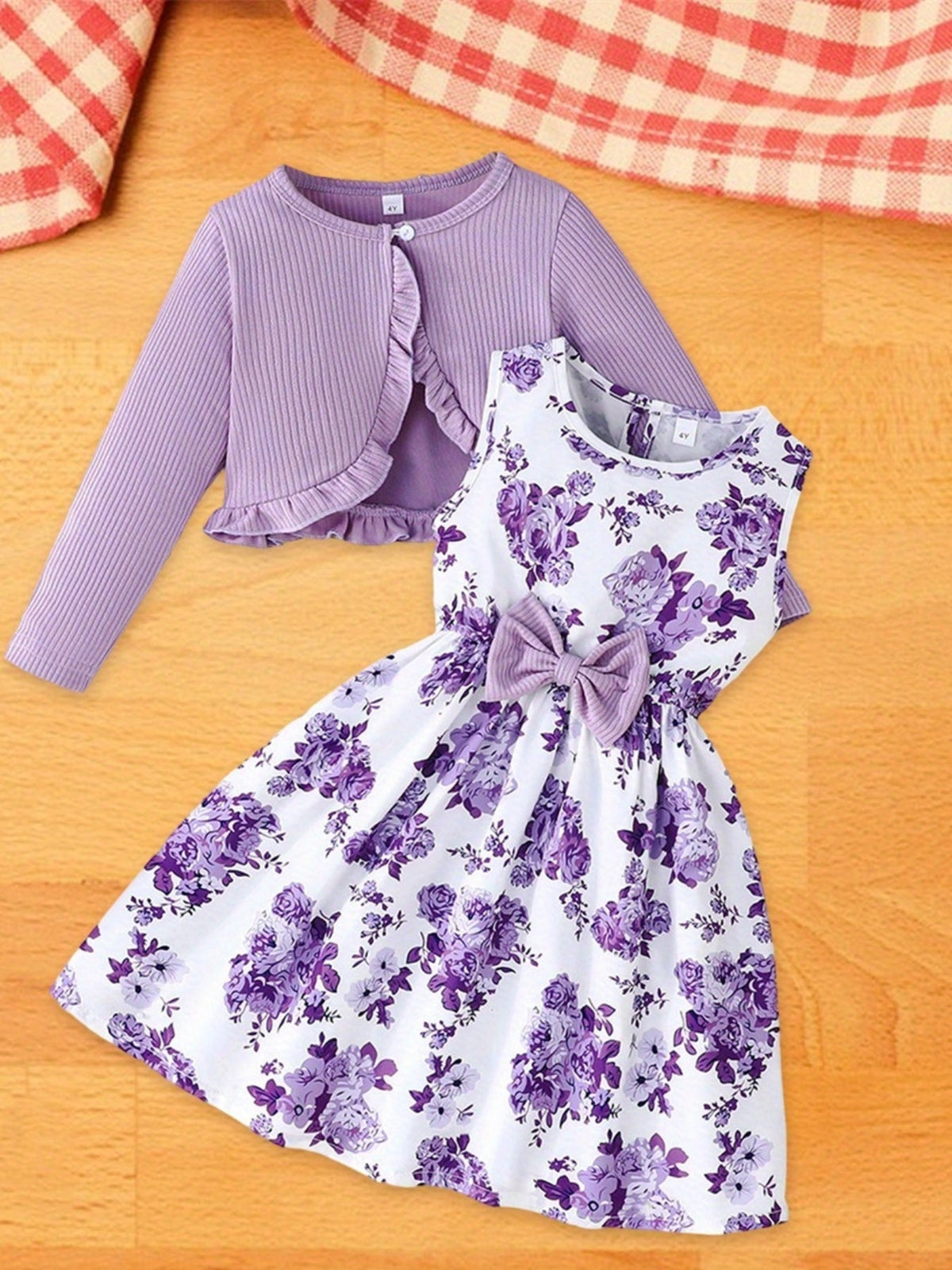 Girls' Cardigan – Baby Girl Floral Outerwear - Sleeveless Fall – view 4