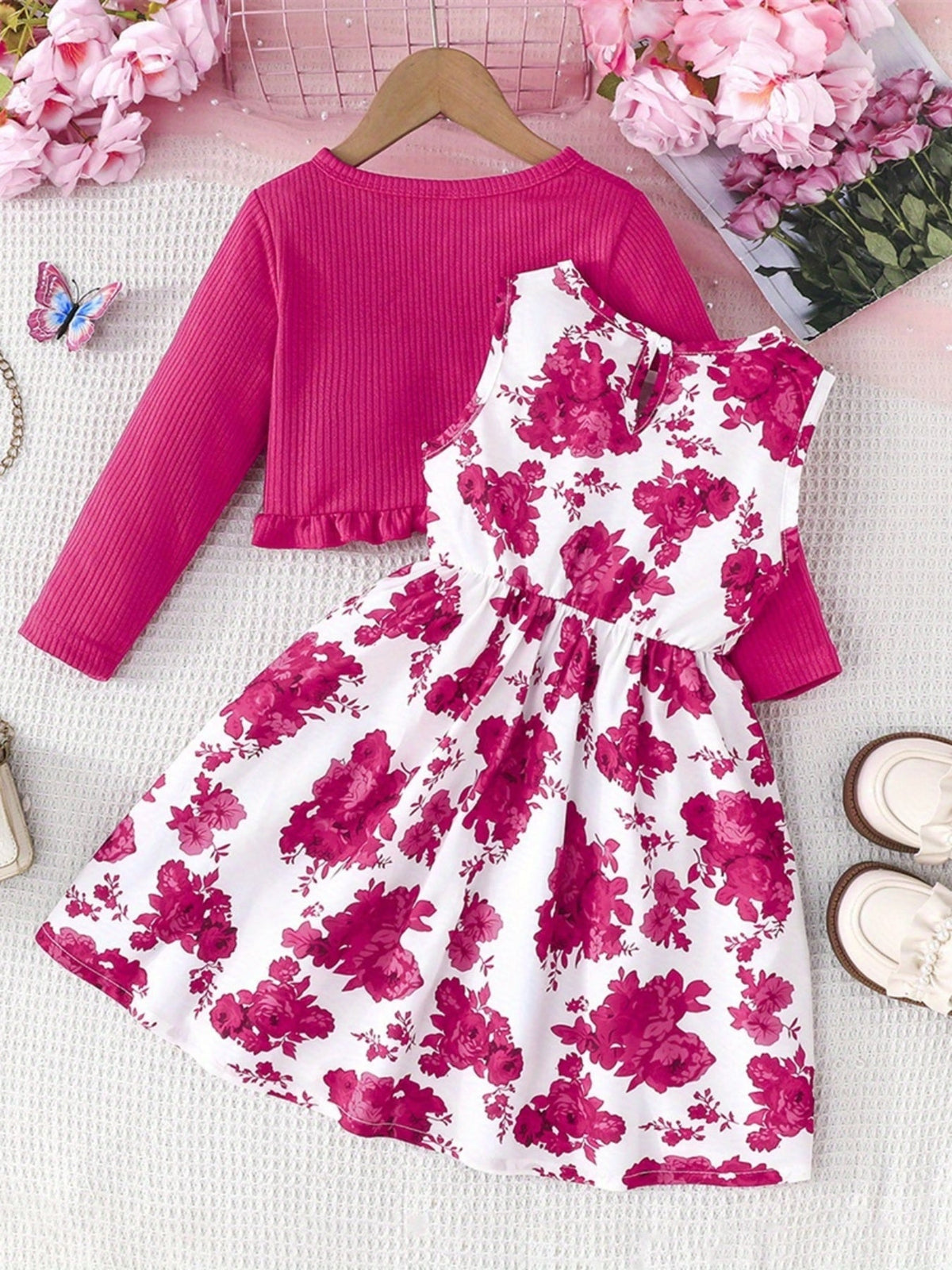 Girls' Cardigan – Baby Girl Floral Outerwear - Sleeveless Fall – view 14