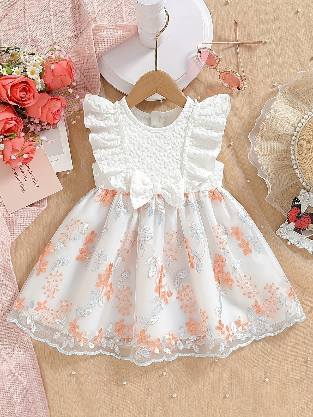 Girls' Casual Dress - Playful – White – view 18