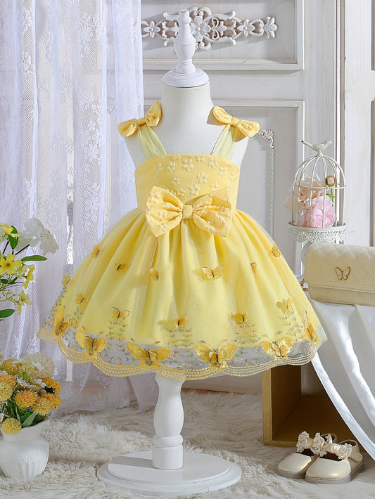 Girls' Casual Dress - Playful – White / Yellow – White option – main product image