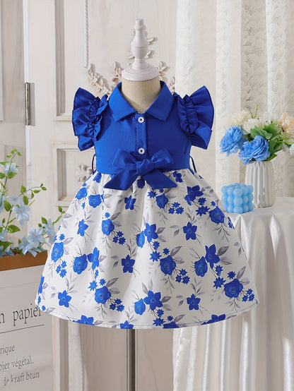 Girls' Casual Dress - Short Sleeve Summer – Blue option – view 3