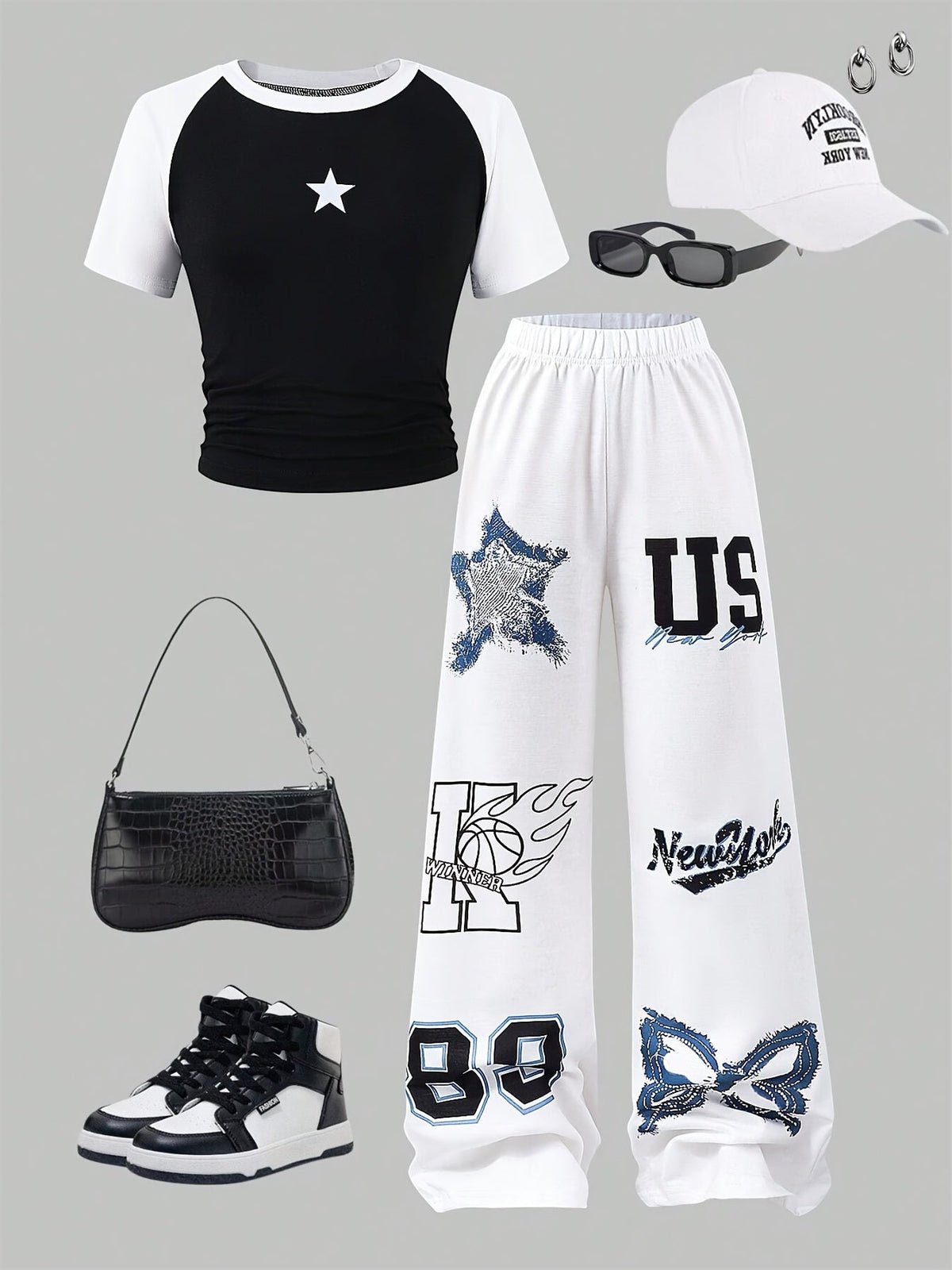 Girls' Casual Outfit Set - Summer – White option – main product image
