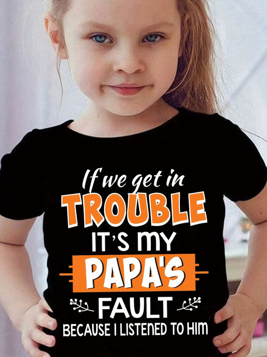 Girls' Casual T-Shirt - Short Sleeve Summer 7381 – Black option – main product image