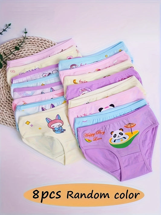 Girls' Cotton Briefs - Assorted Cute Cartoon Prints – Graphic Design 42949 – main product image