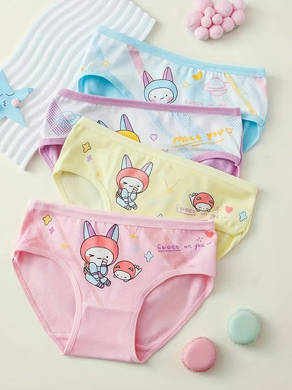 Girls' Cotton Briefs - Assorted Cute Cartoon Prints – Graphic Design 42949 – view 7