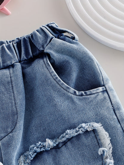 Girls' Denim Outfit Set - Sleeveless Fall – view 15