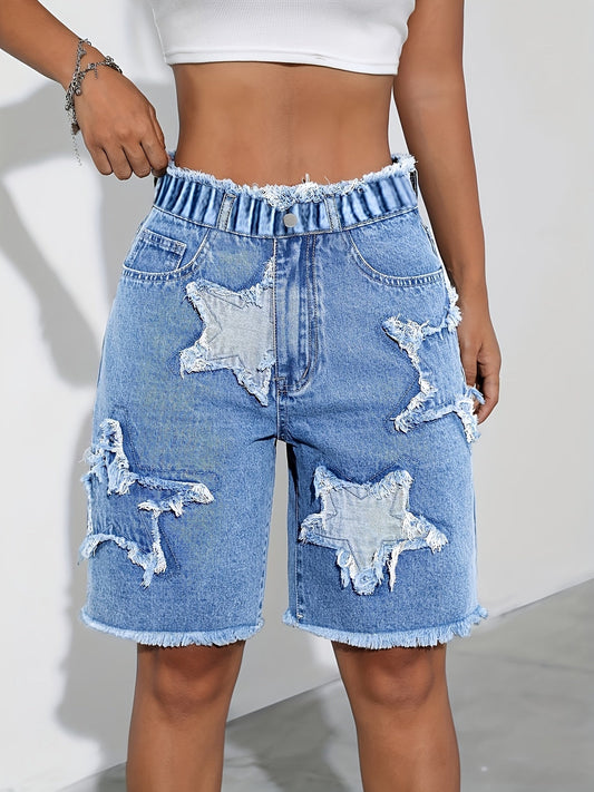 Girls' Denim Shorts - Summer – Blue option – main product image