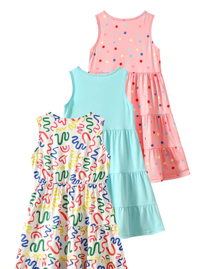 Girls' Dress – Girls' Sleeveless Dresses - 3-Piece Summer Multipack – view 6