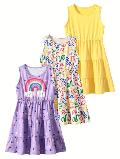 Girls' Dress – Girls' Sleeveless Dresses - 3-Piece Summer Multipack – view 11