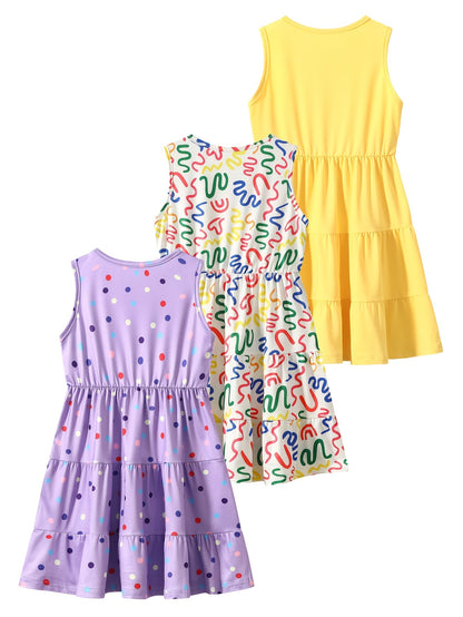 Girls' Dress – Girls' Sleeveless Dresses - 3-Piece Summer Multipack – view 12