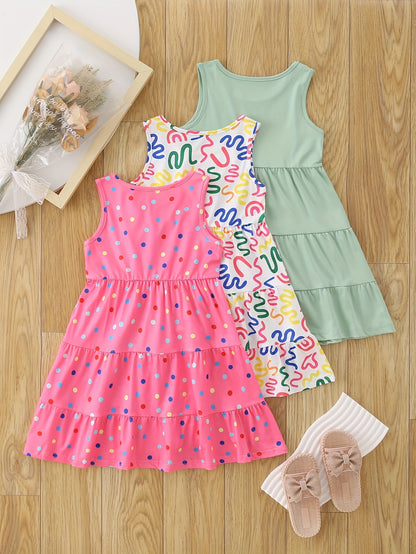Girls' Dress – Girls' Sleeveless Dresses - 3-Piece Summer Multipack – view 14