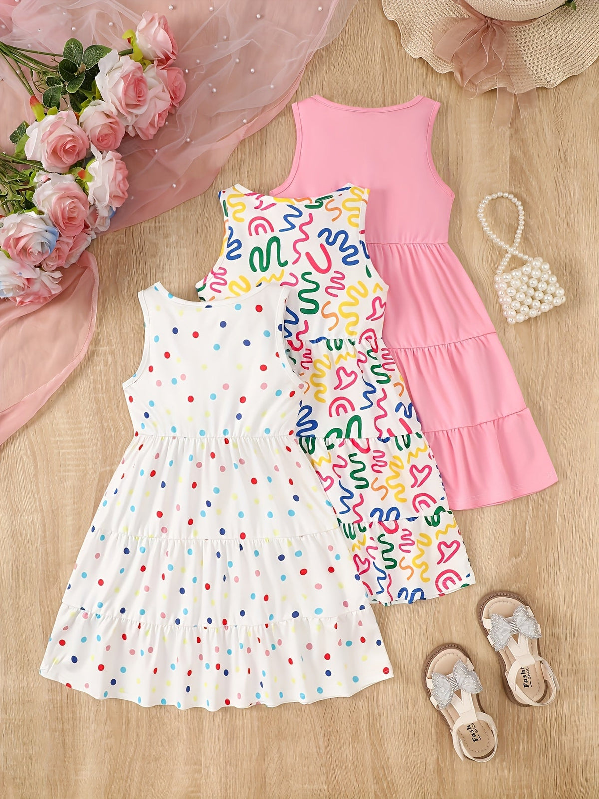 Girls' Dress – Girls' Sleeveless Dresses - 3-Piece Summer Multipack – view 16