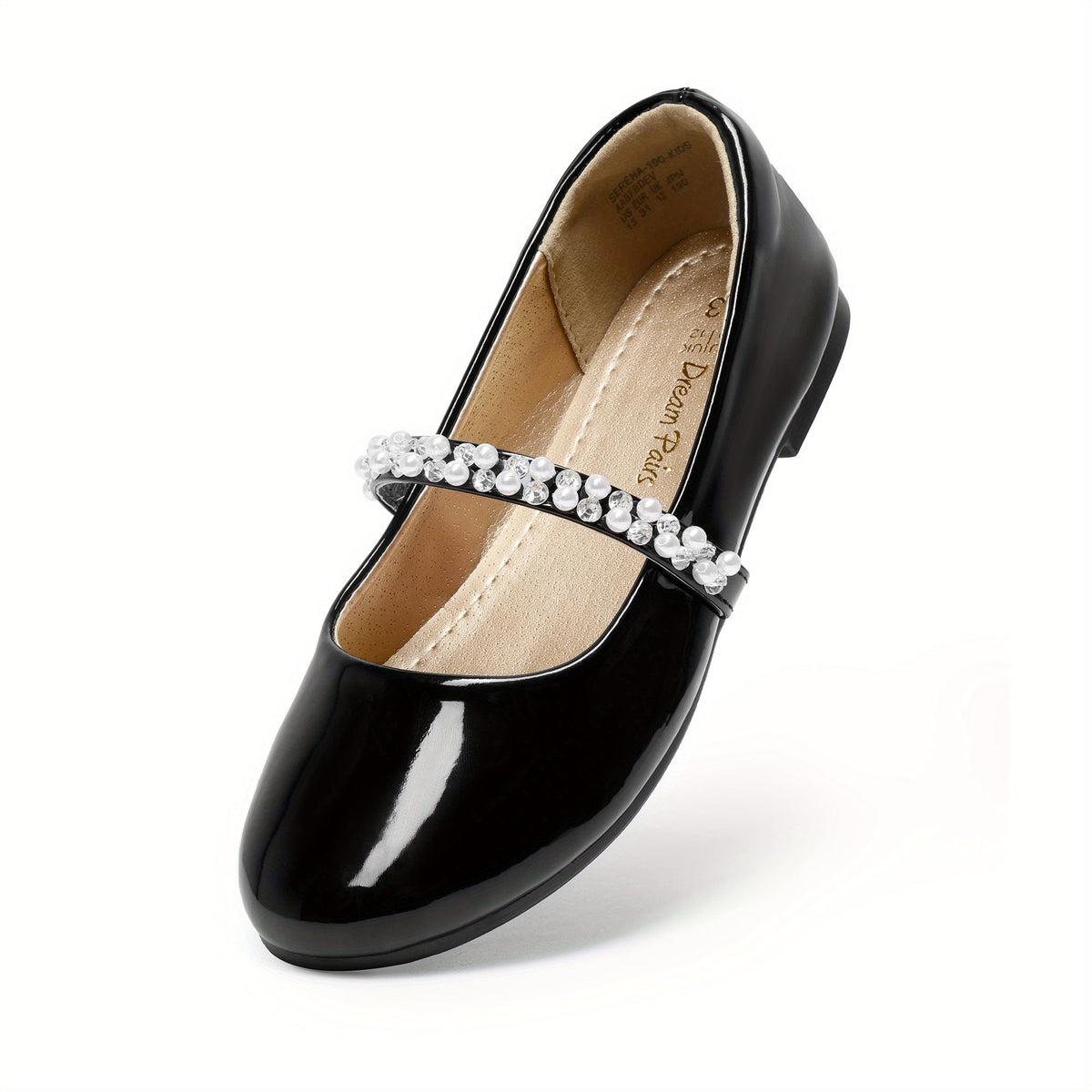 Girls Dress Shoes - Cushioned Comfort – White / Black – view 5