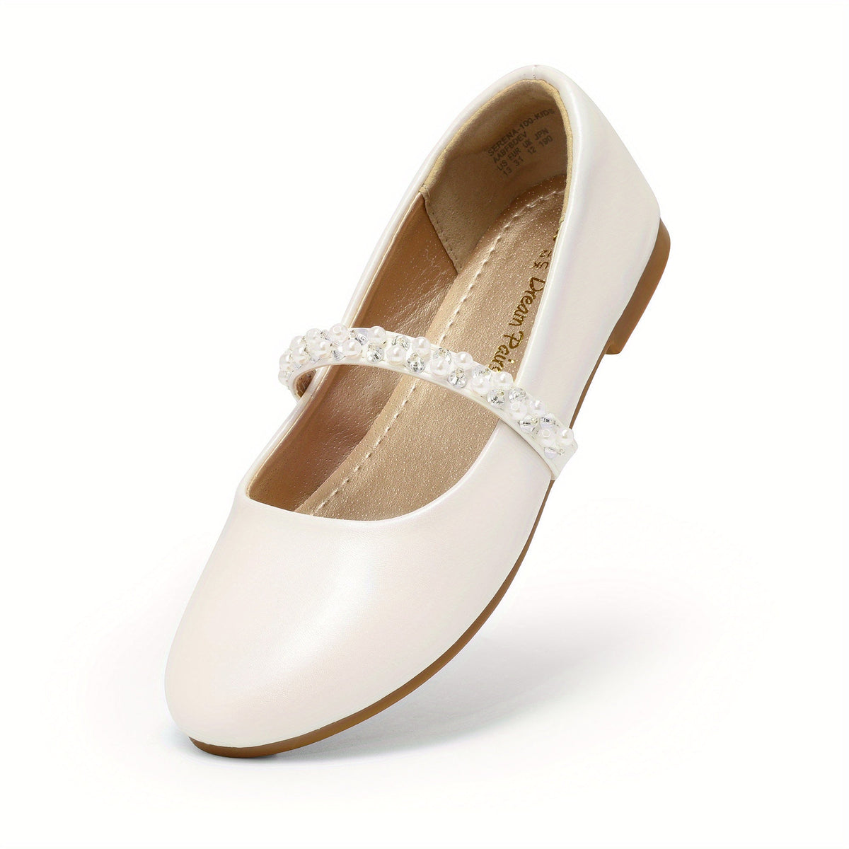 Girls Dress Shoes - Cushioned Comfort – White / Black – view 7