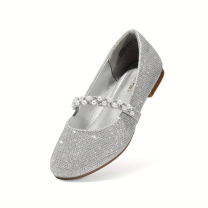 Girls Dress Shoes - Cushioned Comfort – White / Black – White option – view 8