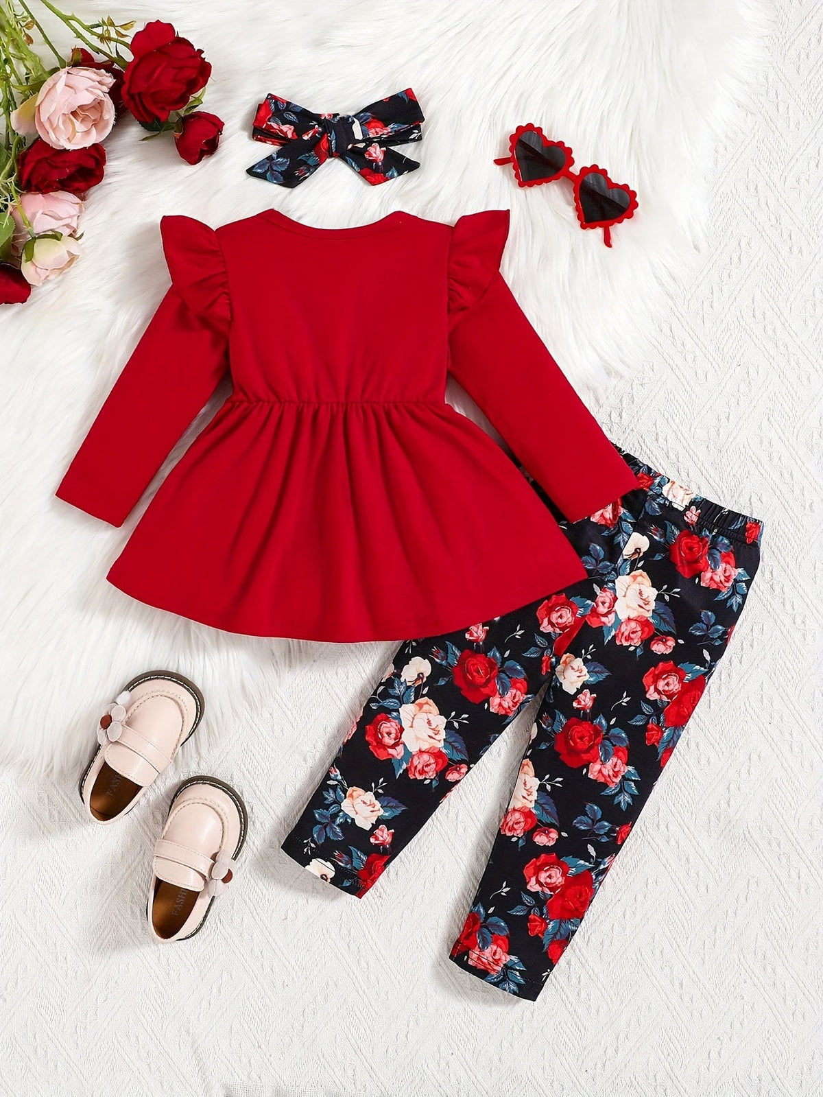 Girls' Floral Outfit Set - Long Sleeve Fall – view 8