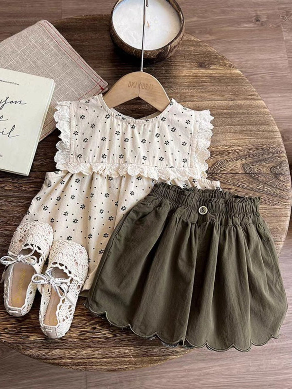 Girls' Floral Outfit Set - Sleeveless Summer 0245 – view 3