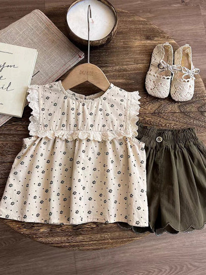 Girls' Floral Outfit Set - Sleeveless Summer 0245 – view 9