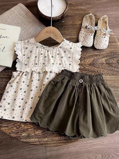 Girls' Floral Outfit Set - Sleeveless Summer 0245 – view 12