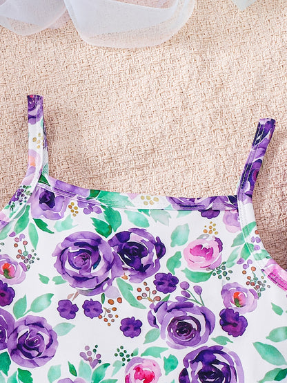 Girls' Floral Outfit Set - Sleeveless Summer 4181 – view 3