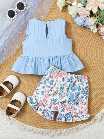 Girls' Floral Outfit Set - Sleeveless Summer – view 10