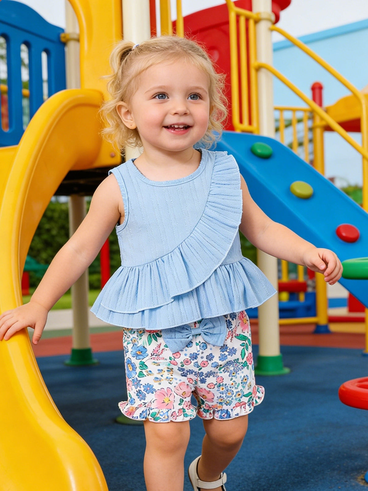 Girls' Floral Outfit Set - Sleeveless Summer – view 16