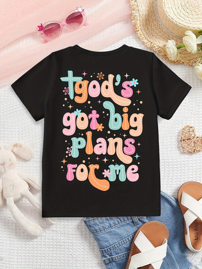Girls' God's Big Plans T-Shirt - Faith Quote – view 2