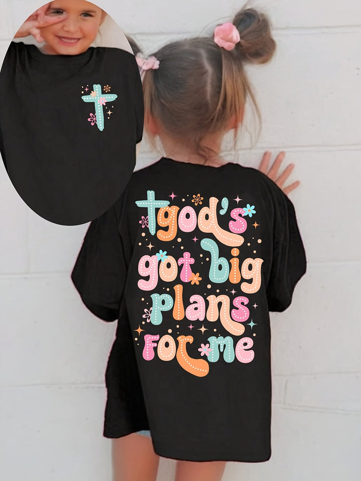 Girls' God's Big Plans T-Shirt - Faith Quote – view 6