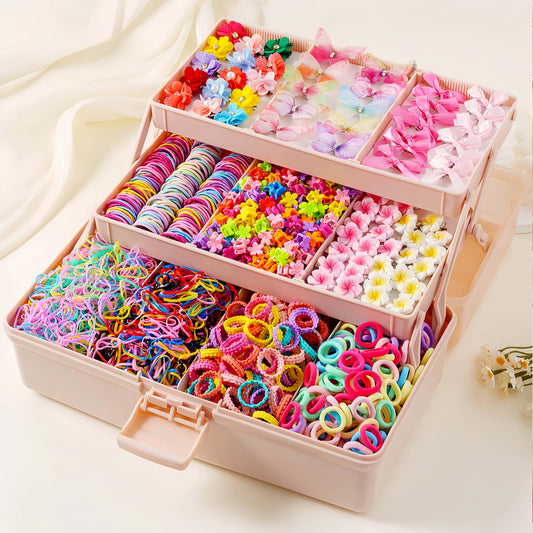 Girls' Hair Accessories Set 748-Piece - Clips and Ties – main product image