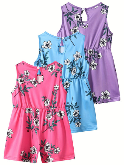 Girls' Jumpsuit Multipack – Girls' Summer Jumpsuits 3-Pack - Floral Styles – view 3