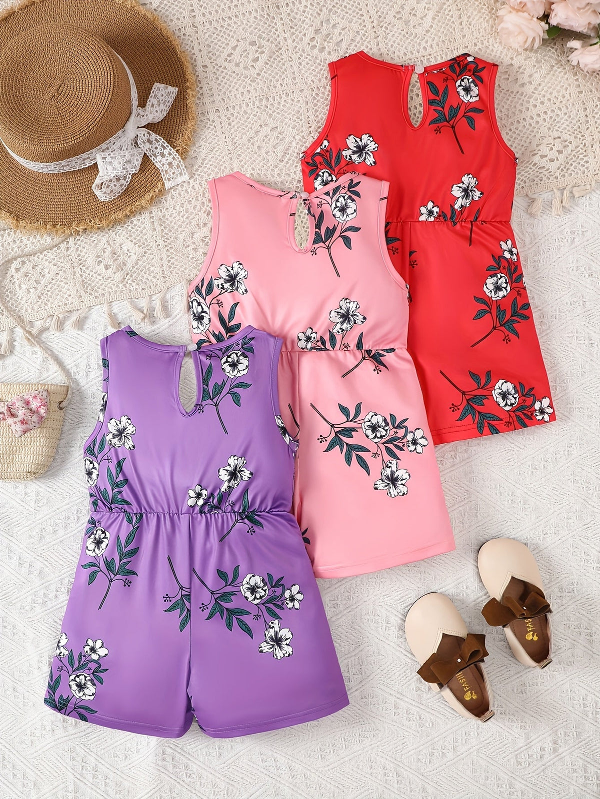 Girls' Jumpsuit Multipack – Girls' Summer Jumpsuits 3-Pack - Floral Styles – view 5