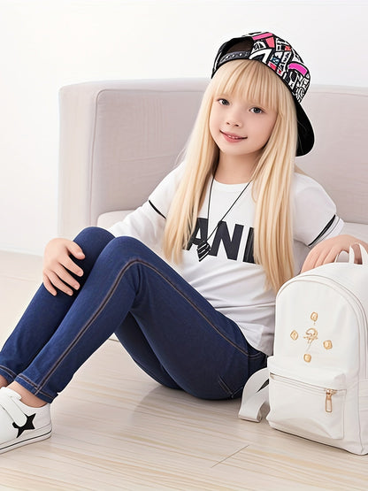 Girls' Leggings – Kids' Denim Pants - Fall – Navy option – view 3