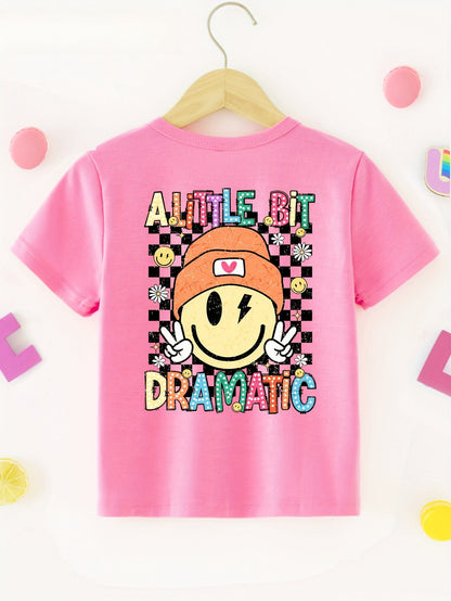 Girls' Little Bit Dramatic T-Shirt - Funny Quote – view 2