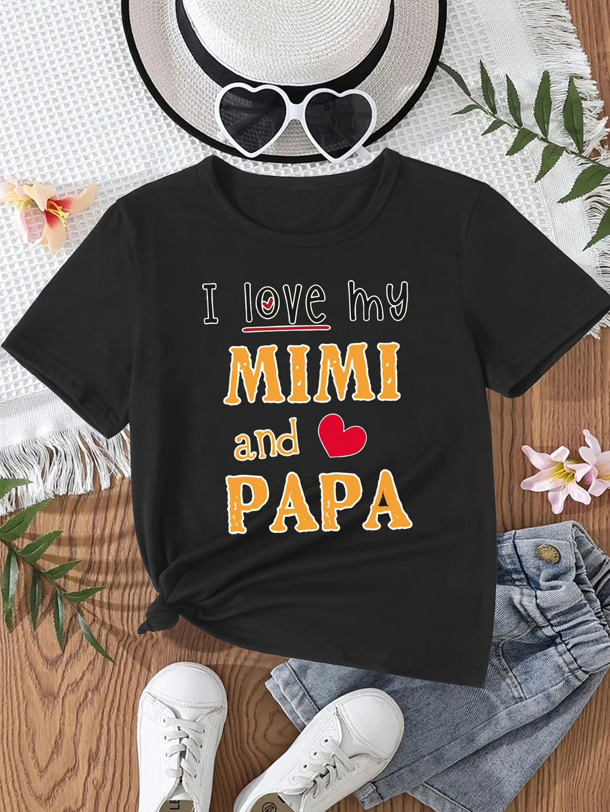 Girls' Mom & Dad Love T-Shirt - Family Graphic – view 5