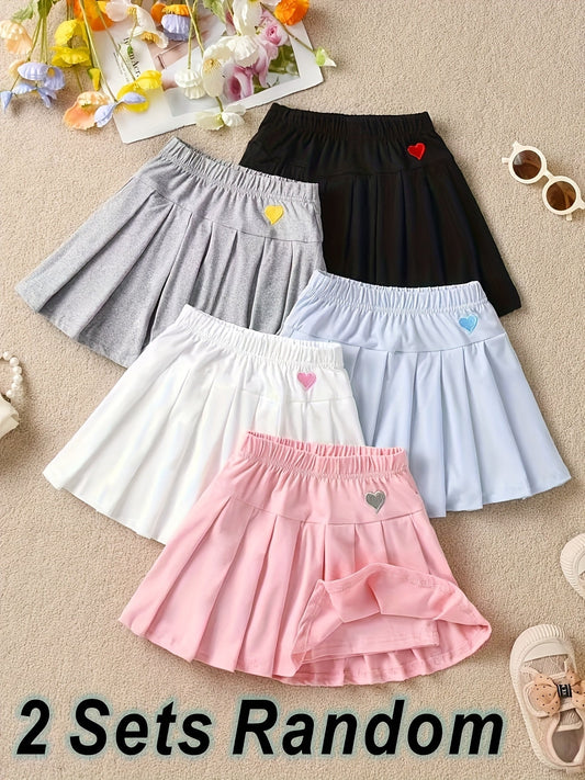 Girls' Outfit Set – Girls' Mixed colors Pleated Pants – main product image