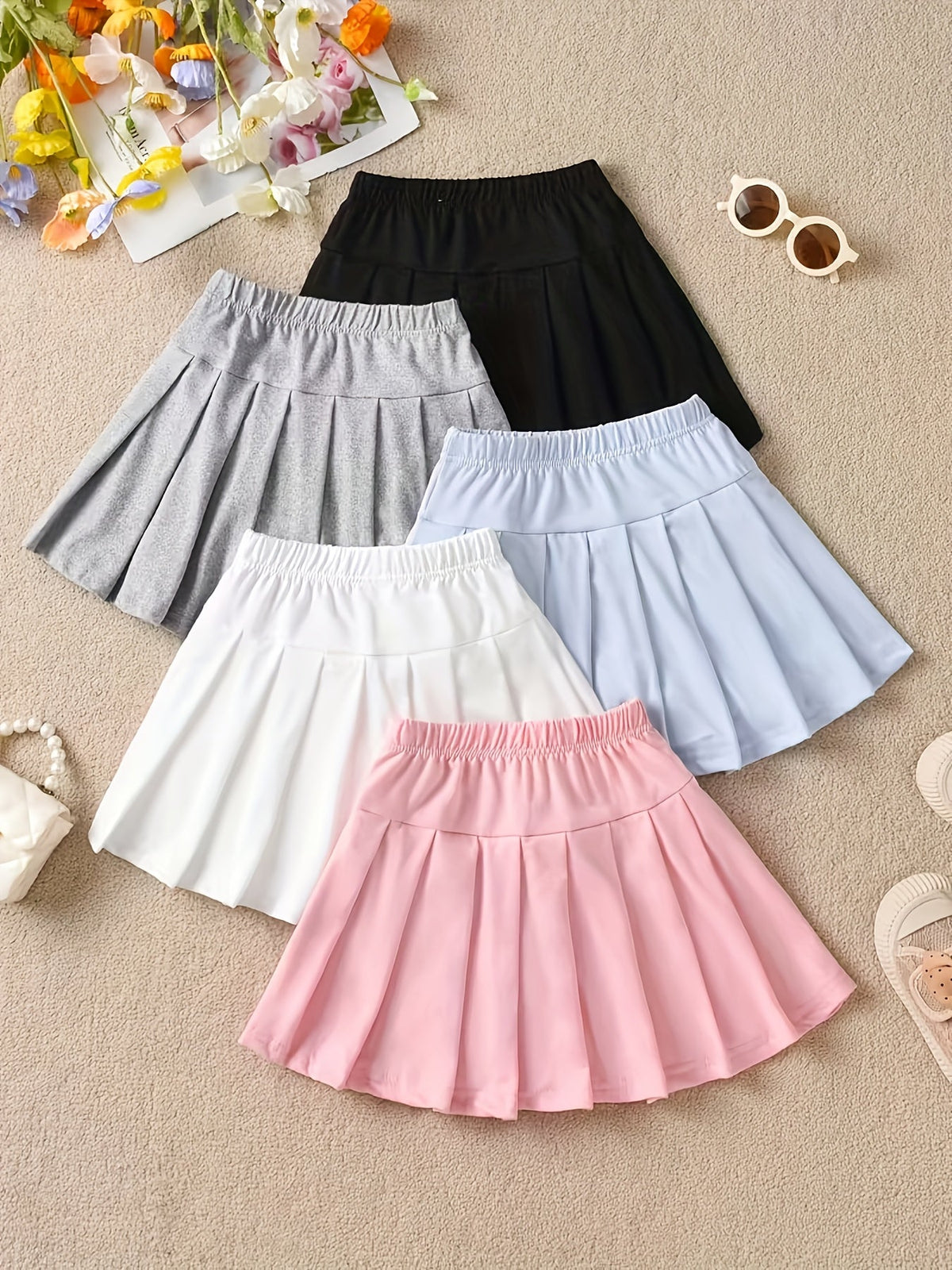 Girls' Outfit Set – Girls' Mixed colors Pleated Pants – view 2