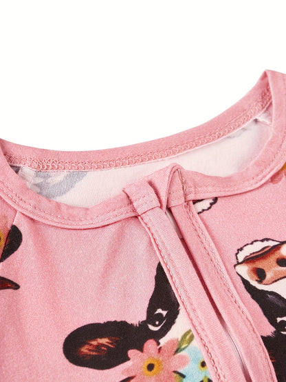 Girls' Pajama Set – Baby Girl Cartoon Sleepwear – view 3