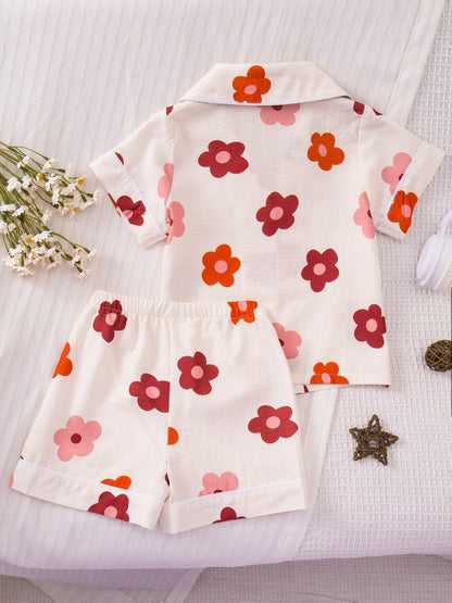 Girls' Pajama Set – Girls' Floral Sleepwear - Short Sleeve – view 16