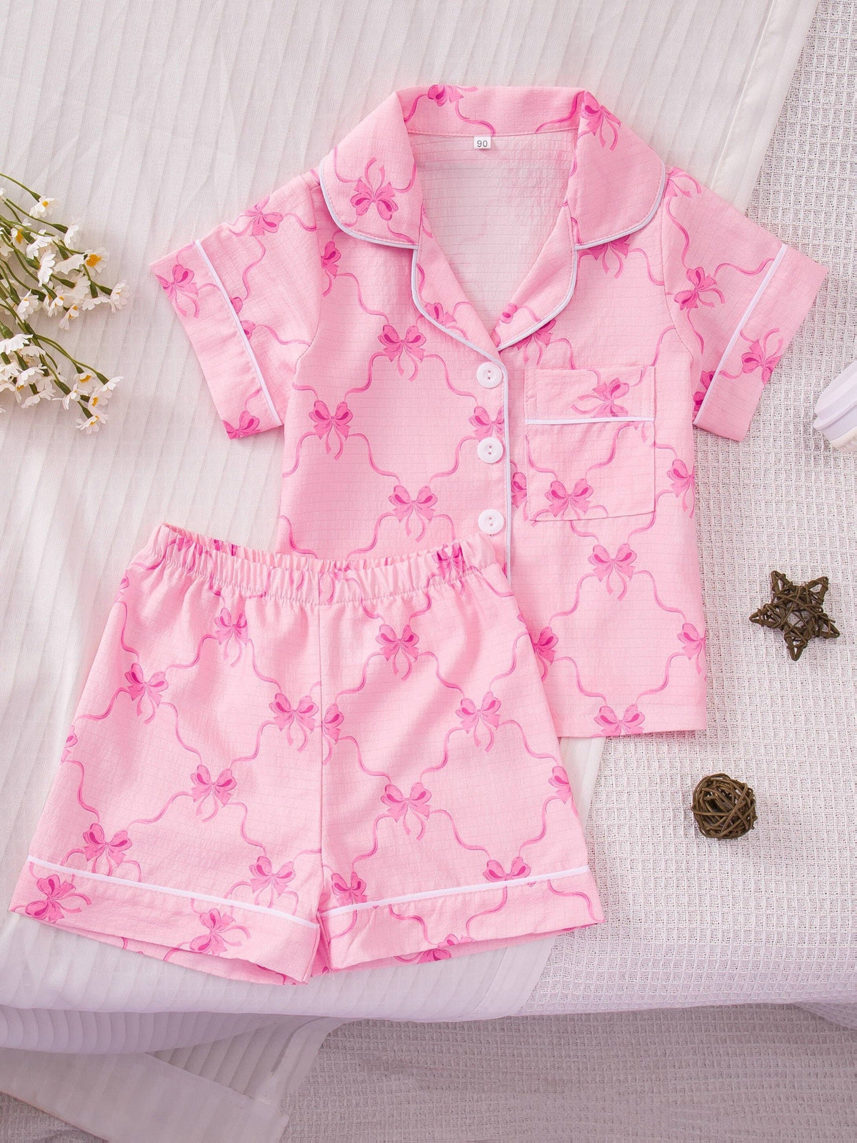 Girls' Pajama Set – Girls' Floral Sleepwear - Short Sleeve – view 17
