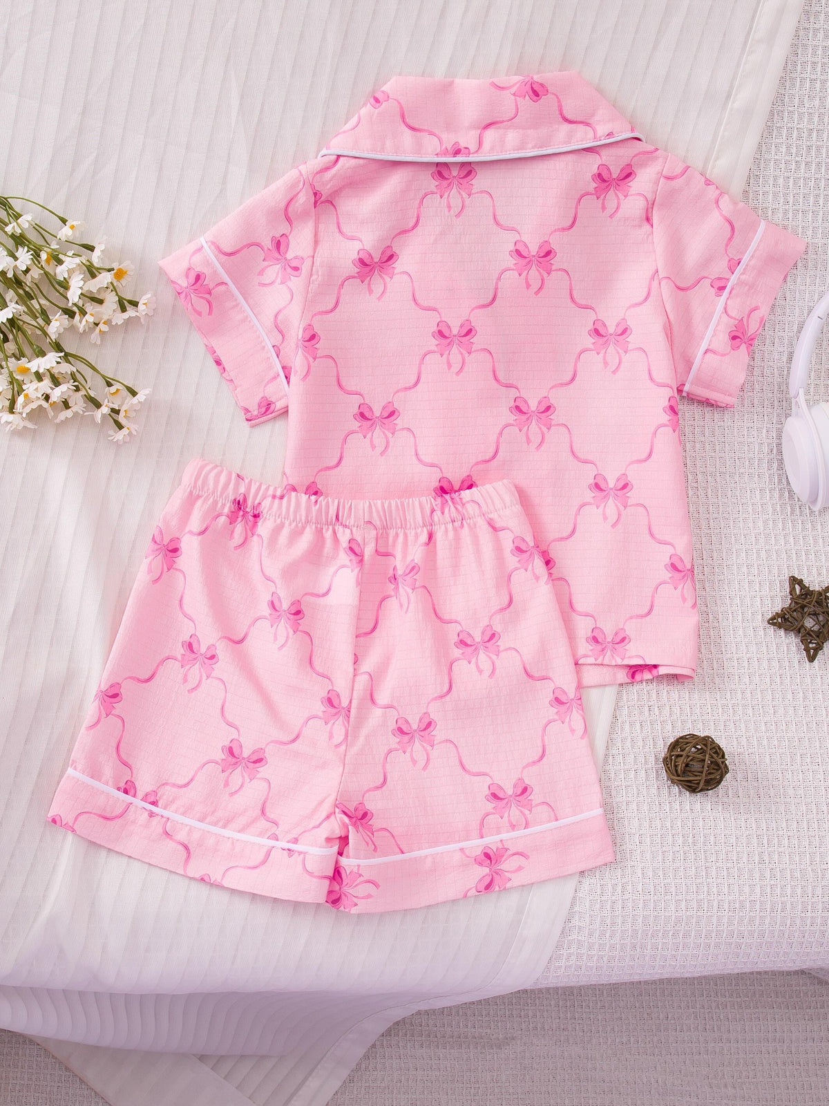 Girls' Pajama Set – Girls' Floral Sleepwear - Short Sleeve – view 18