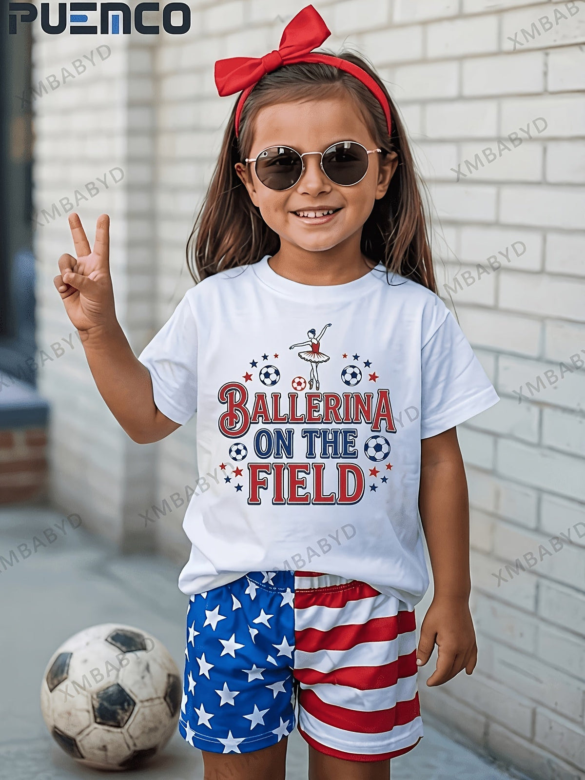 Girls' Red White & Sassy T-Shirt - Patriotic Graphic – view 14