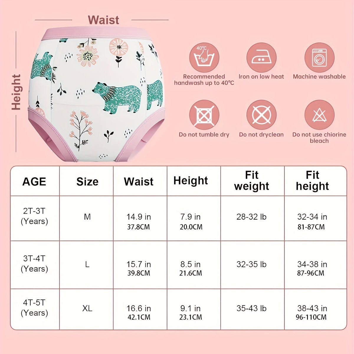Girls' Reusable Training Pants - Everyday Comfort – view 2
