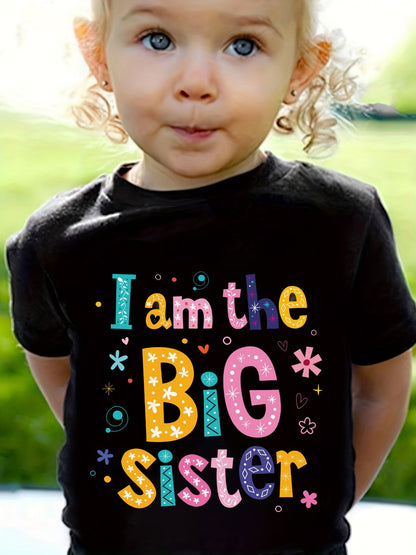 Girls's Graphic Print T-Shirt - Short Sleeve – Black Graphic Design 22053 – view 6