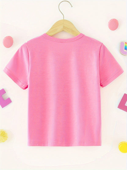 Girls's Graphic Print T-Shirt - Short Sleeve – Girls' Rose Cotton – view 2