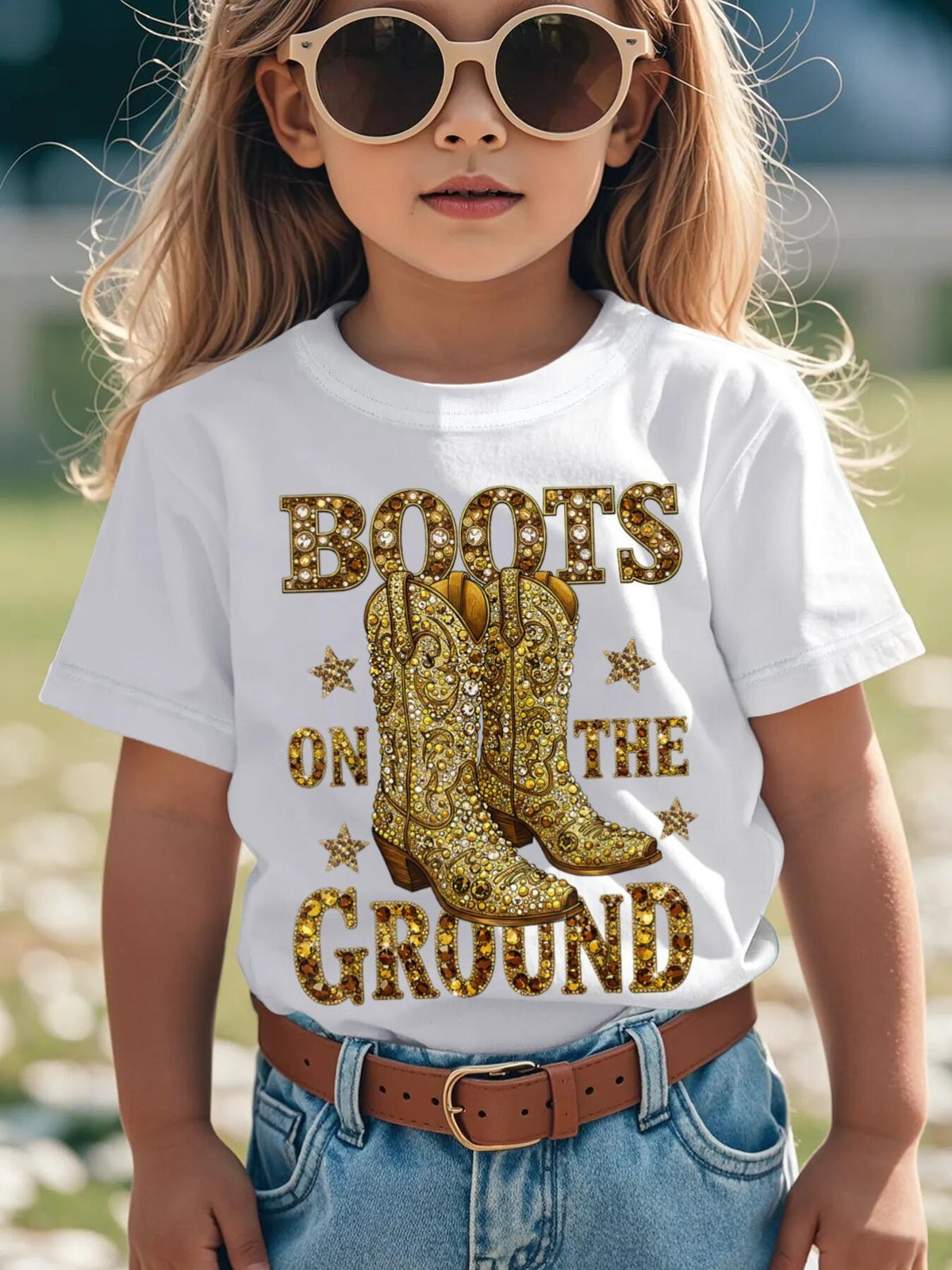 Girls's Graphic Print T-Shirt - Short Sleeve – White – White option – main product image