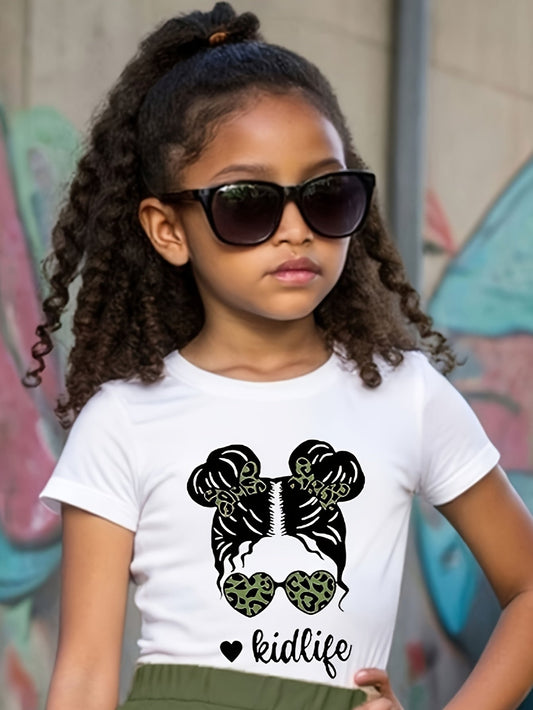 Girls's Solid Color T-Shirt - Short Sleeve – White option – main product image