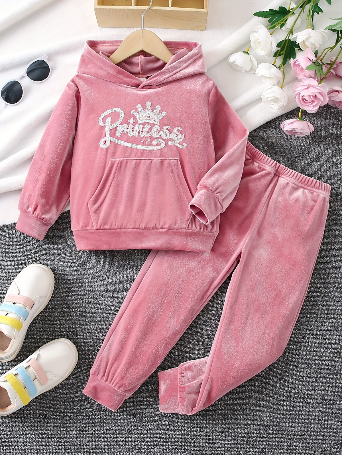 Girls' Solid Color Outfit Set - Long Sleeve Winter 4773 – view 2