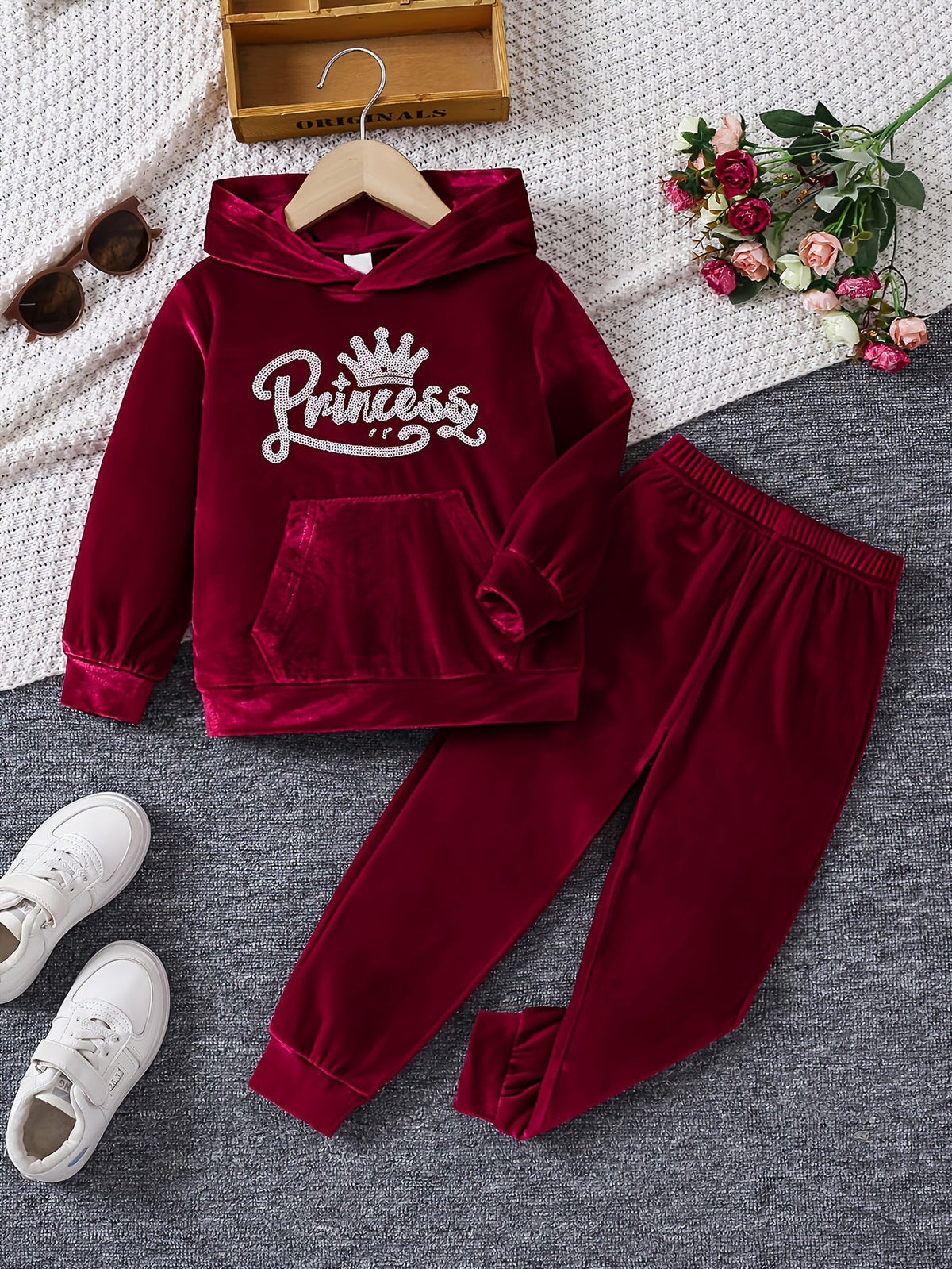 Girls' Solid Color Outfit Set - Long Sleeve Winter 4773 – view 3