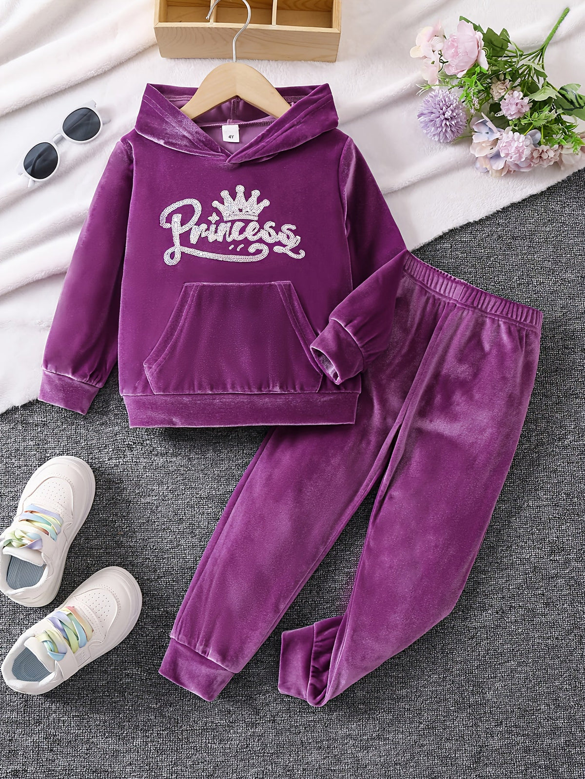 Girls' Solid Color Outfit Set - Long Sleeve Winter 4773 – view 12